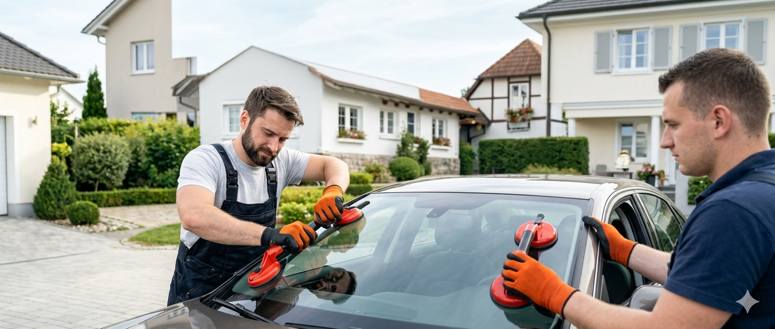 Professioneller Austausch von Autoscheiben